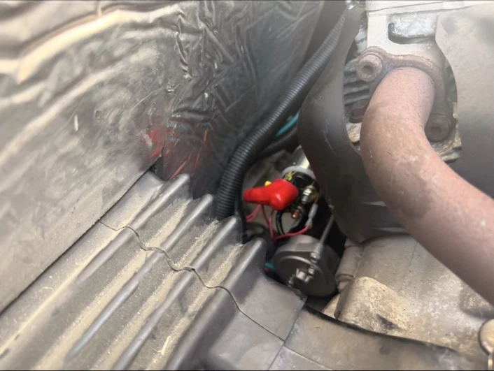 Close inspection of a generator starter area